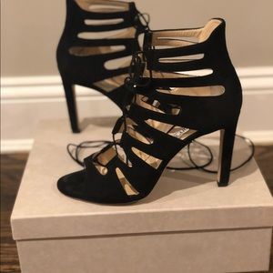 EUC Jimmy Choo black Cage style shoes